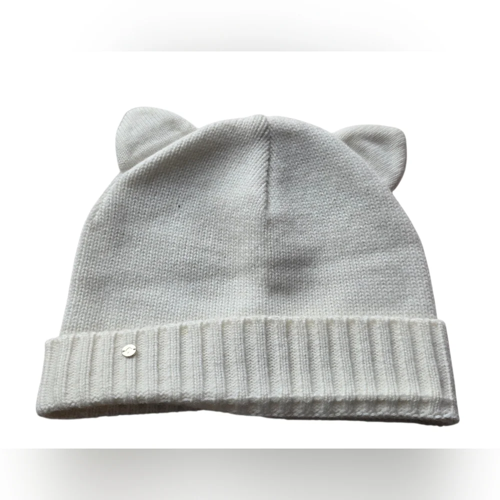 Kate Spade New York White Wool Blend Kitty Ears Hat OS EUC